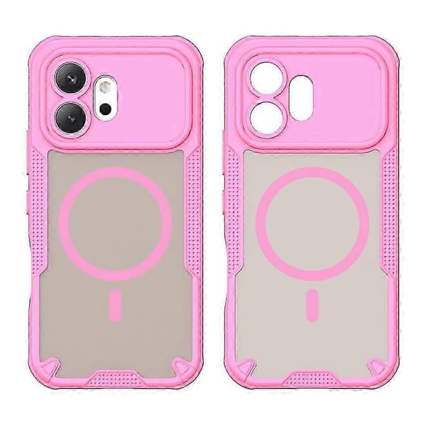 Kompatibel med Honor 600 5G Magnetisk deksel TPU + PC Telefonbakside [DB] Pink