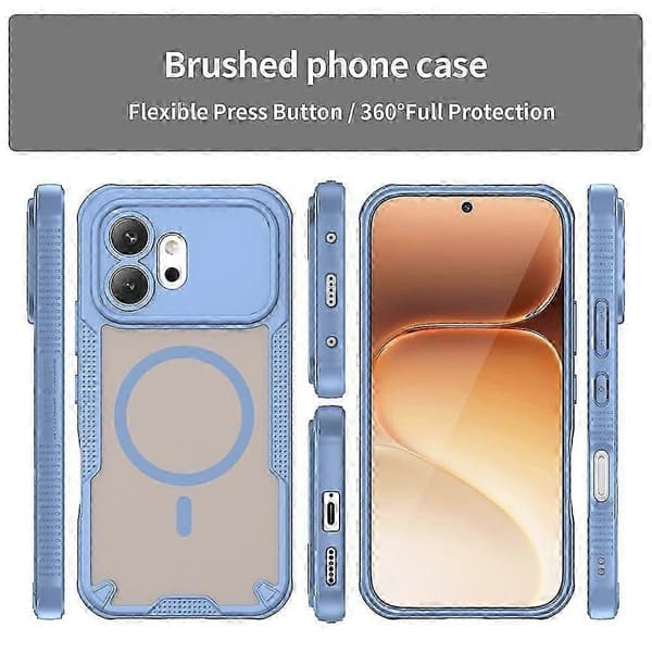 Kompatibel med Honor 600 5G Magnetisk deksel TPU + PC Telefonbakside [DB] Blue