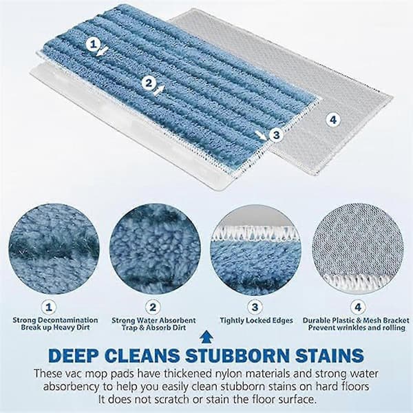 10 stk. gjenbrukbare moppeputer, erstatning for Vacmop-mopper Vm252 Vm251 Vm255 Vm250 Vm200 Vm200c Vm1
