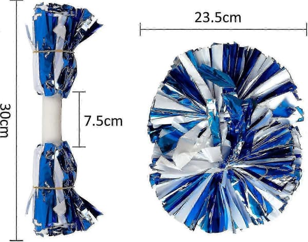 4 stk. Cheerleading Pomponer til Cheerleader Kostume Kvinder, 2 Par Cheer Pomponer Blue White