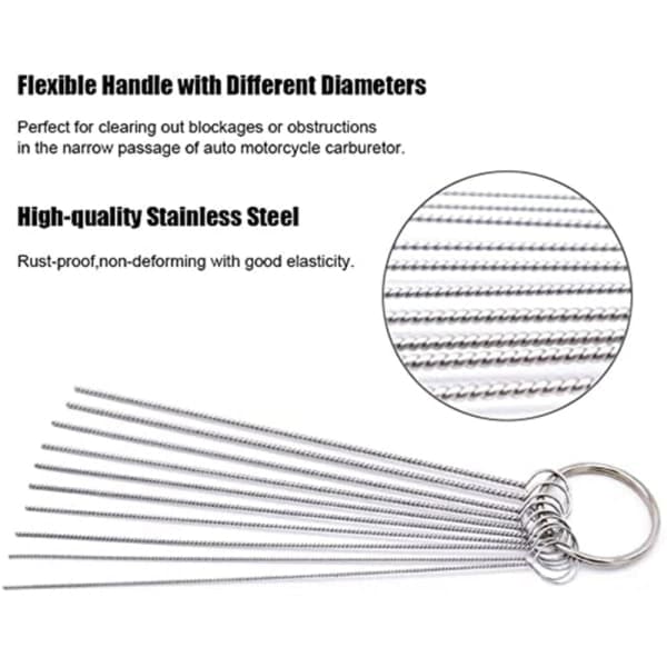 【13】Carburetor Cleaning Kit Cleaning Needles Brushes Cleaning Tool