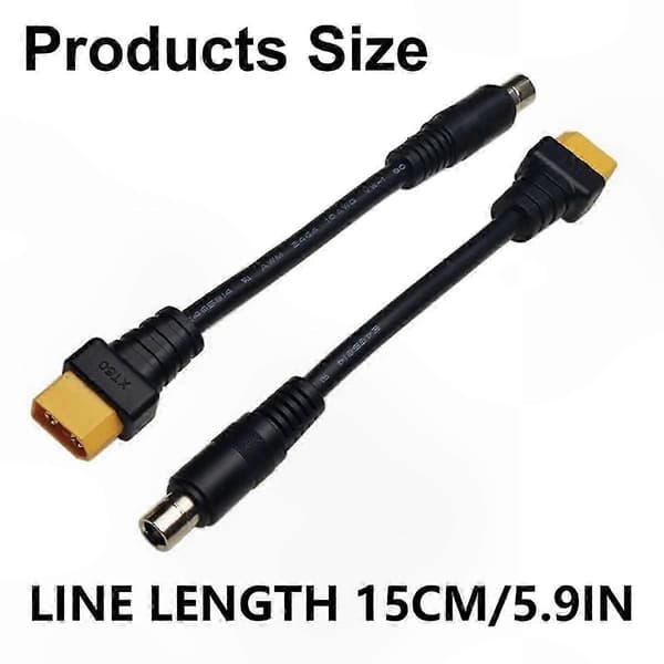 DC8020 han til XT60 stik kabel til solgenerator og opladning af elektroniske enheder Black