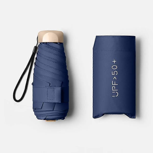Ultralet vindtæt paraply vandtæt varmeisolering mode regn solrig paraply Navy Blue