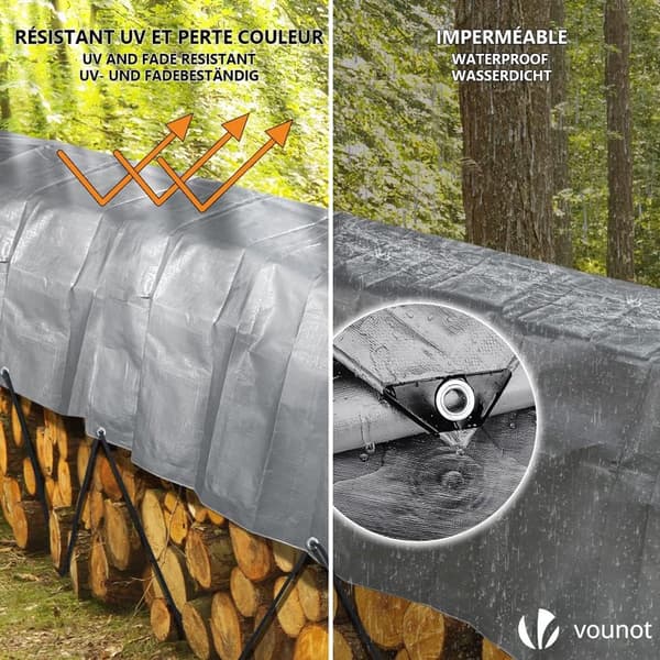 240g/m² polyeten skyddsöverdrag 3x4m – vattentätt, aluminiumöljetter, för trädgårdspool