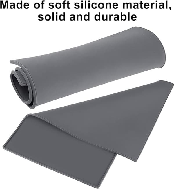 Silicone mat under coffee machine - 48x30cm - non-slip mat for coffee machine - barista accessories - grey