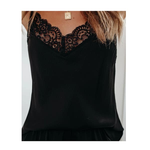 Kvinner Sexy Silke Satin Pyjamas Sett Blonder Cami Topper Shorts S