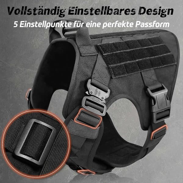 Medium hund \"No-Pull\" hundesele, justerbar, størrelse L, svart