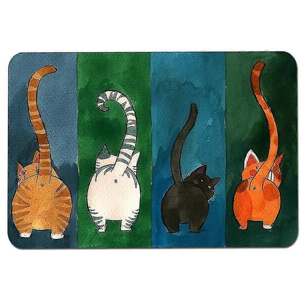 [13] Non-slip Doormat with Cat Pattern for Indoor and Outdoor Use (Large)