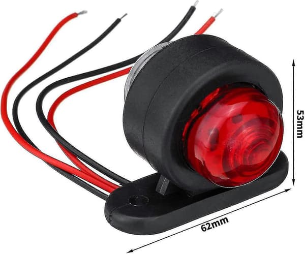 4PCS Double-Sided LED Marker Lights, 12-24V White Red Trailer Marker