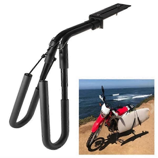 Non-slip Adjustable Angle Motorcycle Surfboard Holder in Aluminum Alloy Black