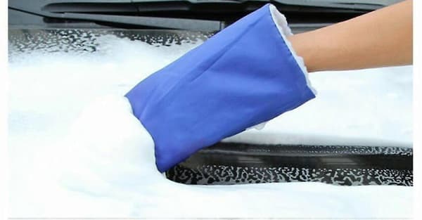 5 stk. isskraber med handske snefrostfjerner varm fleecevante bil blue