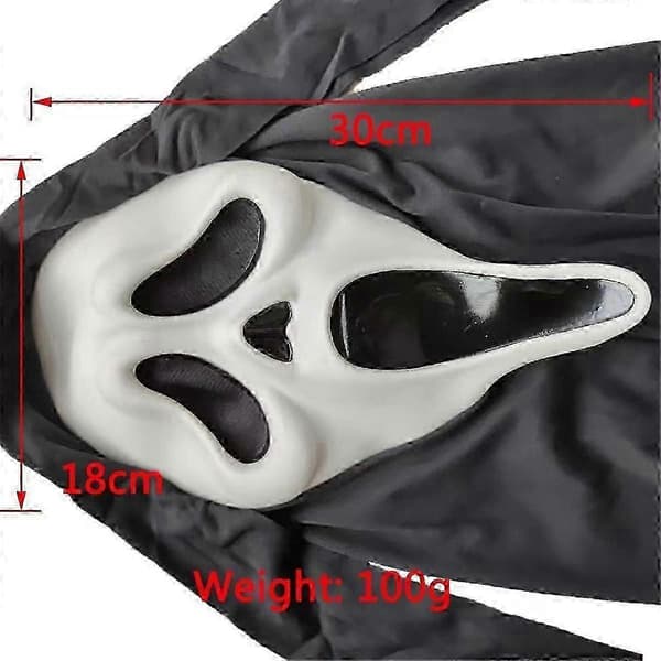 Scary Halloween Ghost Mask for Adults - Spooky Role-Playing Costume Accessory