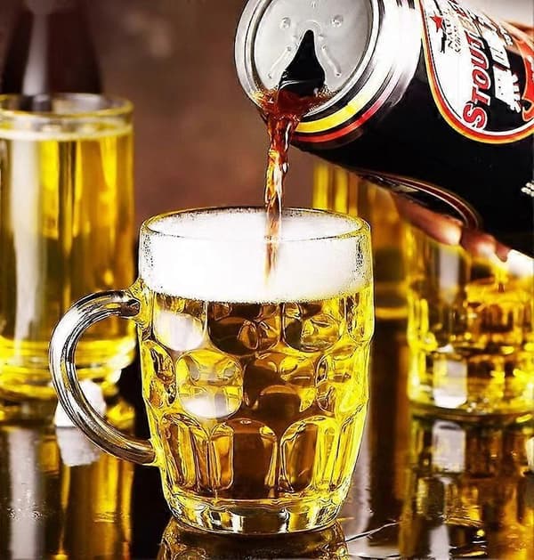 The Great British Pint Dimple Mug Set 4 Presentförpackade Glasstopar 568ml för Ölälskare