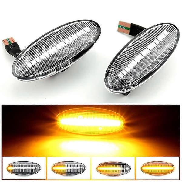 Bil LED Dynamisk Sidemarkeringssignal Lampe Lys Blinklys For J10 T31 Cube Juke Leaf Micra Hvit