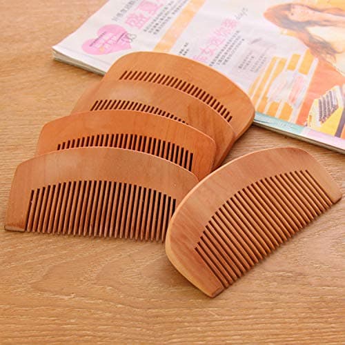 Peach Wood Comb Anti-Static Comb Close Tooth Comb 2 PCS