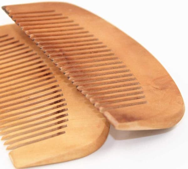 Peach Wood Comb Anti-Static Comb Close Tooth Comb 2 PCS