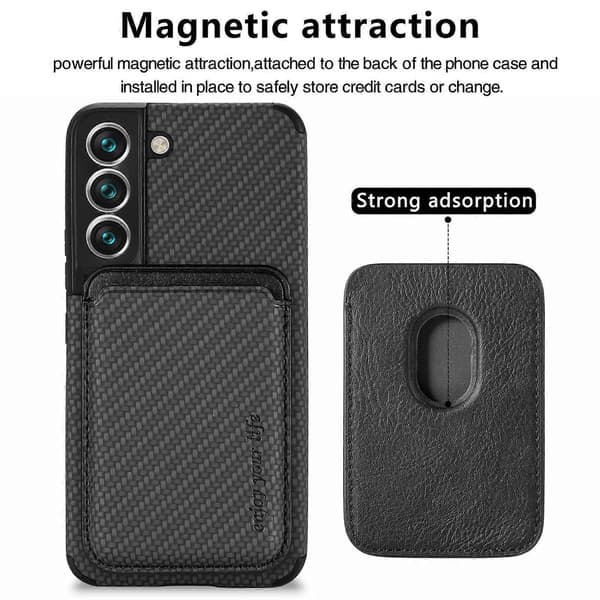 Lemonda Shockproof Mobile Case for Samsung Galaxy S22 5G Carbon Fiber Texture Protective Phone Cover