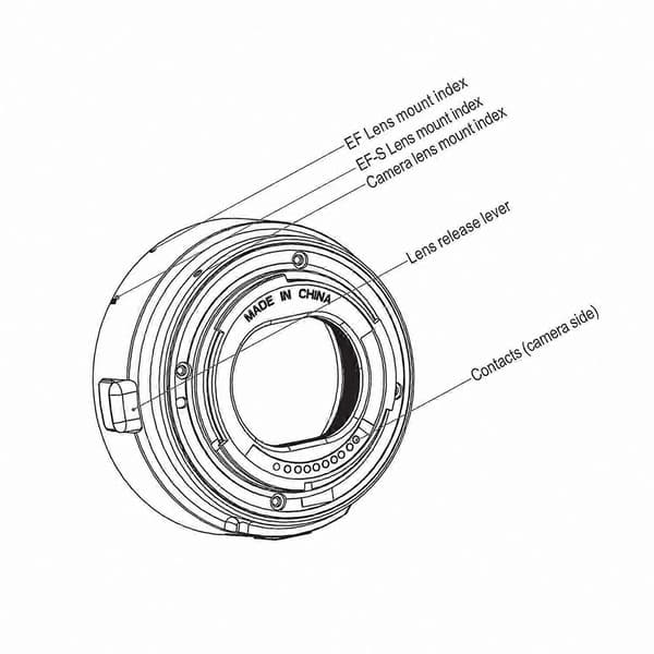 Adapter för Canon EF EF-S-objektiv till EOS spegellösa kameror med autofokusfunktion