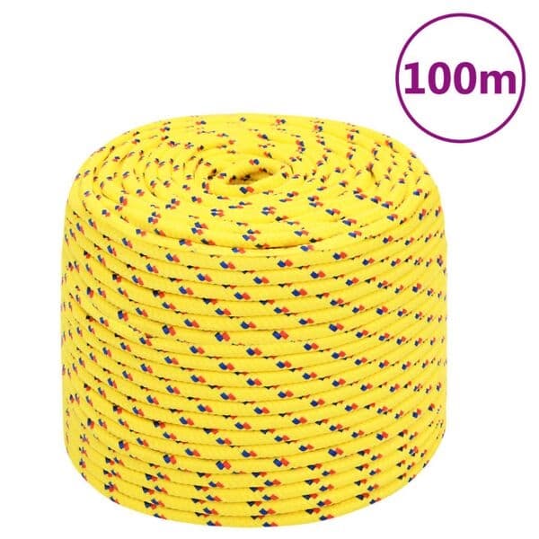 vidaXL Bådline gul 8 mm 100 m polypropylen Gul 2960