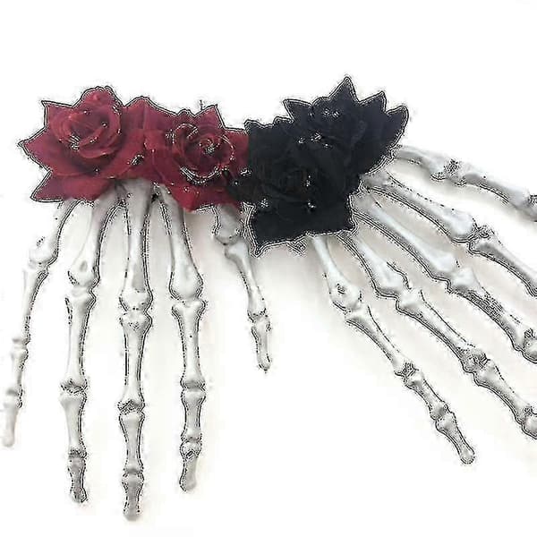 Hårklämma med skeletthand för Halloween - Läskig spökhandfestaccessoar