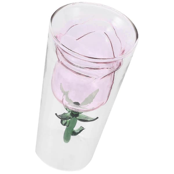 Rosblomma glaskopp för fest rosa glasdryckesbehållare