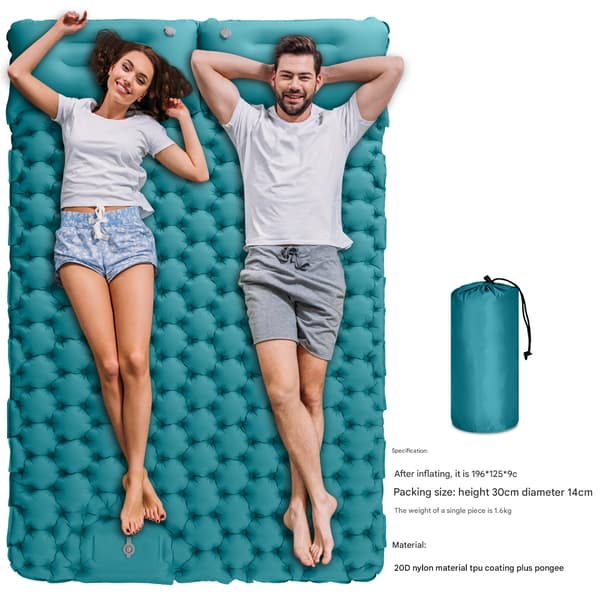 【13】Self-inflating camping mattress: thick and lightweight double camping mattress that can be fixed as a camping mat and compact camping mat Glitter Glitter Double sleeping pad
