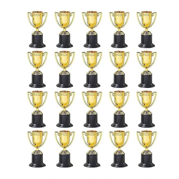 20 stk Mini Gulltrofeer i Plast for Fest - Leker og Premier for Barns Tidlige Utvikling