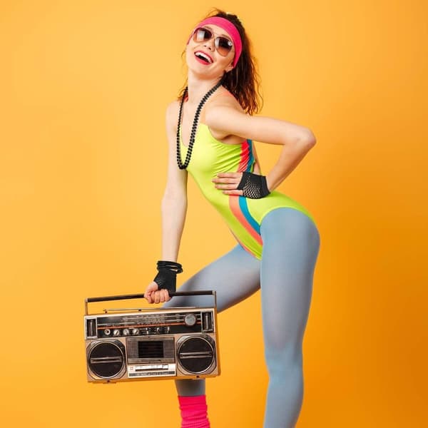 Fiskenetstrøje Sæt 80'er sæt ROSA L Rosa Pink Pink L