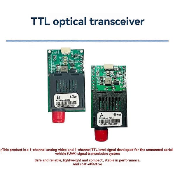 60KM TTL Optisk Transceiver Modul TX+RX Optisk Transceiver CRSF/UART/SUBS FC Port Optisk Terminaludstyr