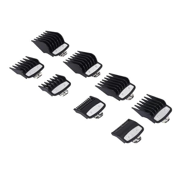 Wahl Hair Clipper Guide Comb Cutting Limit Combs 8 Pcs Set Standard Attachments Electric Black