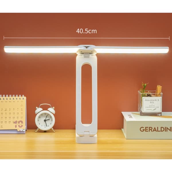 Foldable Dual-Head Desk Lamp - Touch Control, Eye-Protection LED Reading Light