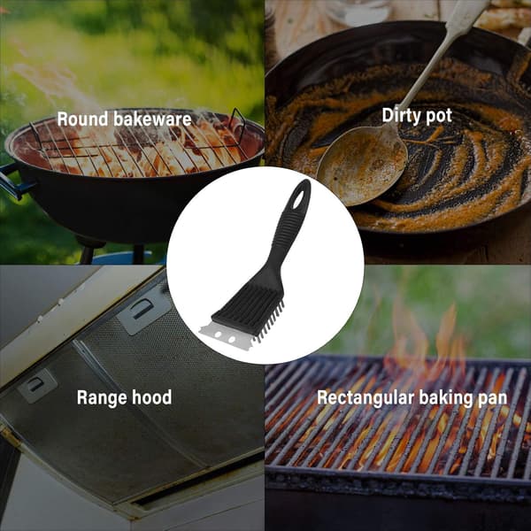 [13]4-pak Grillbørste Grillrensebørste Lavet af Ståltråd