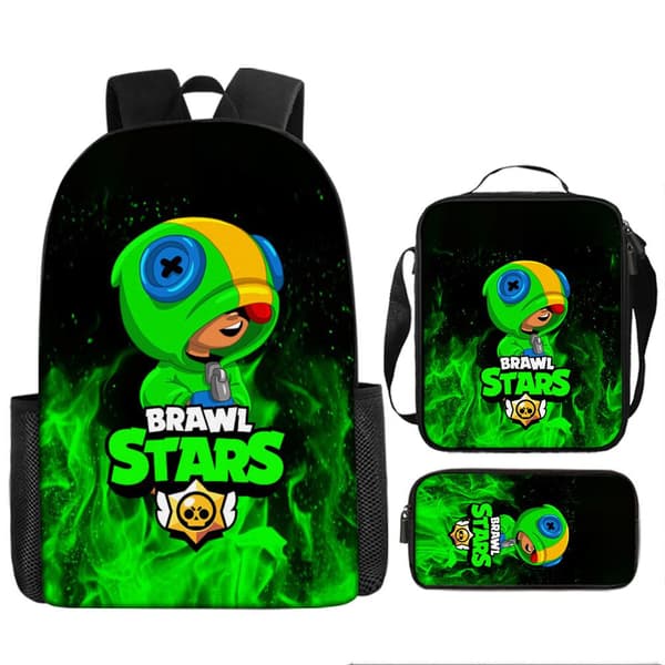 2026 Brawl Stars Backpack 3-piece set 17 inch Game Backpack + Shoulder Bag + Pencil Case 16 16 3PC