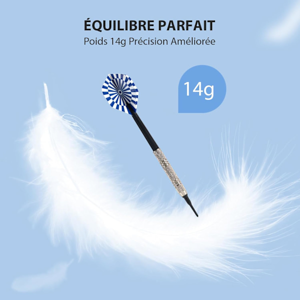 12 Soft Tip Darts 14g with 100 Replacement Tips - Professional Set for Electronic Dartboards
