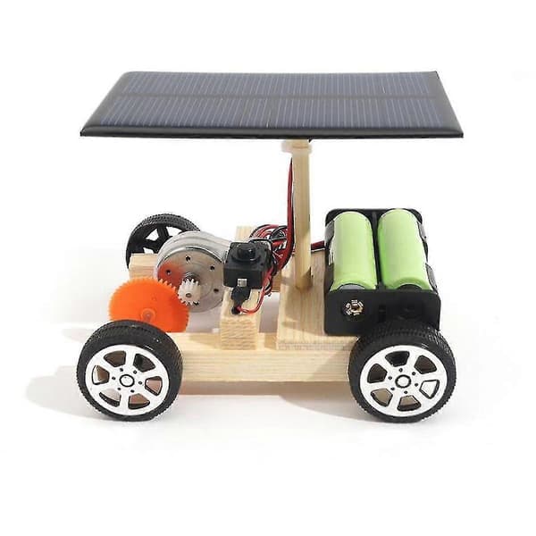 Gjør-det-selv Solar Hybrid Elektrisk Bil Tremontering Vitenskapsmodell Med Oppladbart Batteri