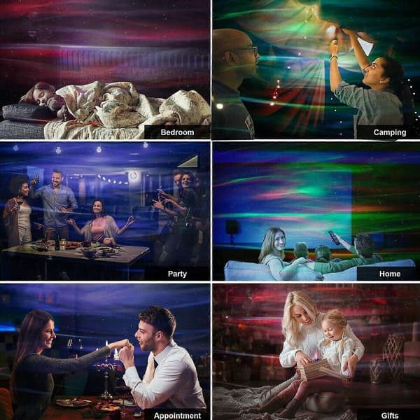 Nordljus Aurora Galaxy Projector Lamp Music Projection Night Light Gift FT db