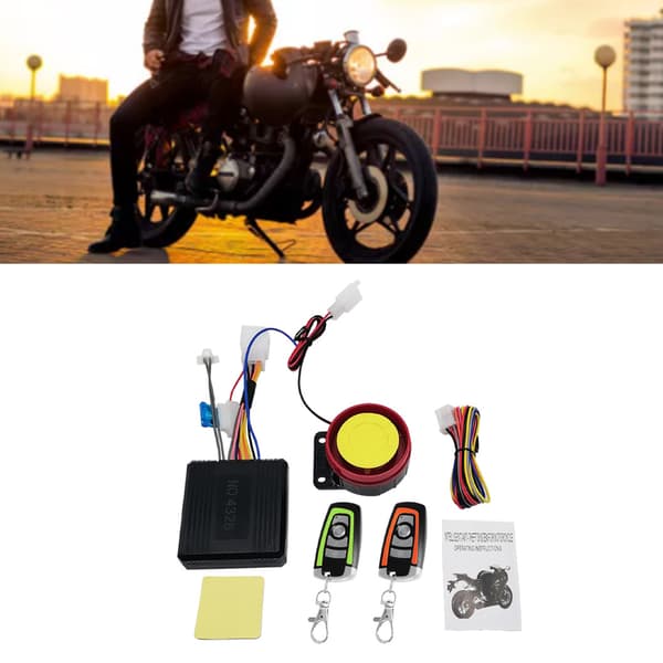 Motorcycle Anti-Theft Alarm System, Adjustable Sensitivity, Remote Control, Engine Start, Flashing Warning Light, 125DB Super Sound, Works with 12V