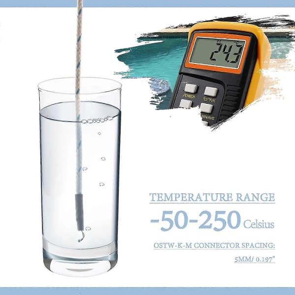 [13]-50-250 Celsius K Typ 10M Kabel Temperatursensor Termoelementprob