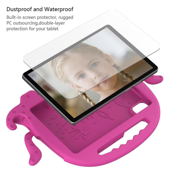 Bläckfisk surfplattefodral för Lenovo Tab M10 3:e generationen 10.1 TB-328 Rose Red