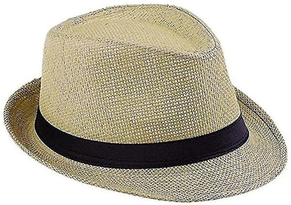 Fedorahatt for menn og kvinner Strandhatt Jazzhatt Solhatt Black 56-58cm