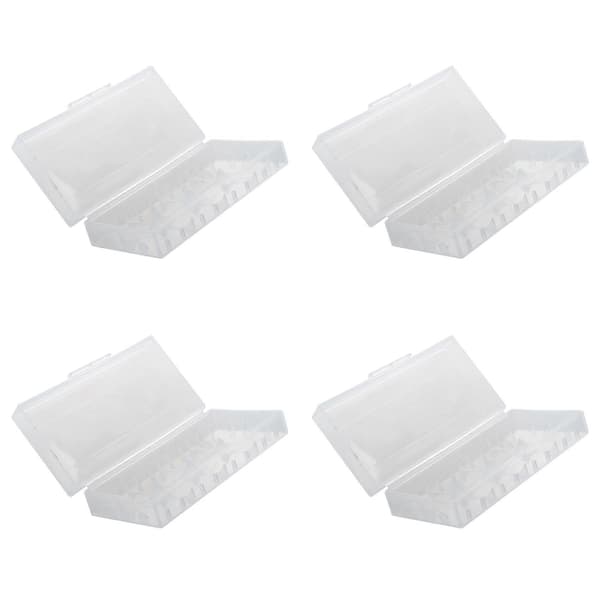 4X boks for 18650 batteri gjennomsiktig batteriholder Transparent