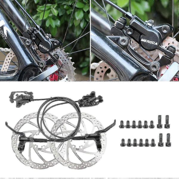 MTB Hydraulisk Skivebremsesæt til Cykel Forreste Bageste Par 160mm Rotor