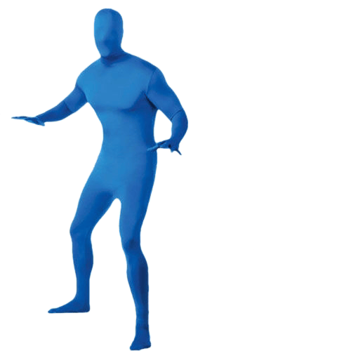 Halloween-kostym, osynlig jumpsuit för vuxna - blå - 160 cm