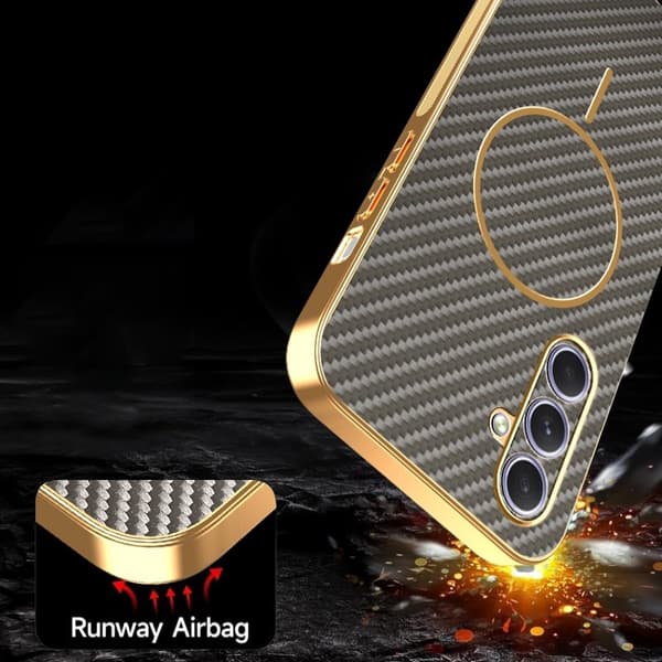 Mobilcover til Samsung Galaxy A55 5G Kulfibertekstureret TPU - Brun