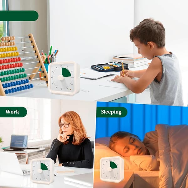 Visuel Timer 60 Minutter til Børn, Læring, Klasseværelse og Møder - Justerbar Lydstyrke med Magnet Yellow