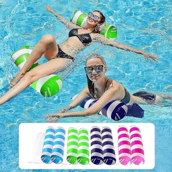 [13]4-pack Inflatable Pool Floats Hammock, Water Hammock Lounger, Versatile Pool Accessories (Saddle, Lounge Chair, Hammock, Drifter) Suitable