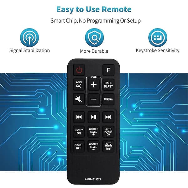 AKB74815371 Replacement Remote Control for LG Sound Bar SJ3 SJ4 SPJ4B-W SK4D SL3D SPH4B-W SPJ4BW SPH4BW