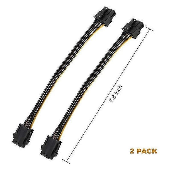 2-pak Grafikkort 6-pins til 8-pins PCIe Adapter Strømkabel (GPU Videografik Kort Strømkabel)
