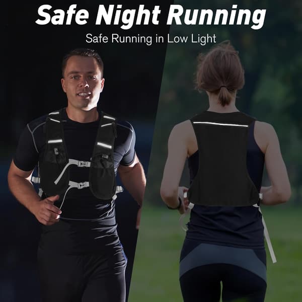 Hydration Vest for Runners - Lightweight Backpack with 500ml Soft Flask and 7 Pockets - Breathable and Adjustable for Marathon, Cycling and