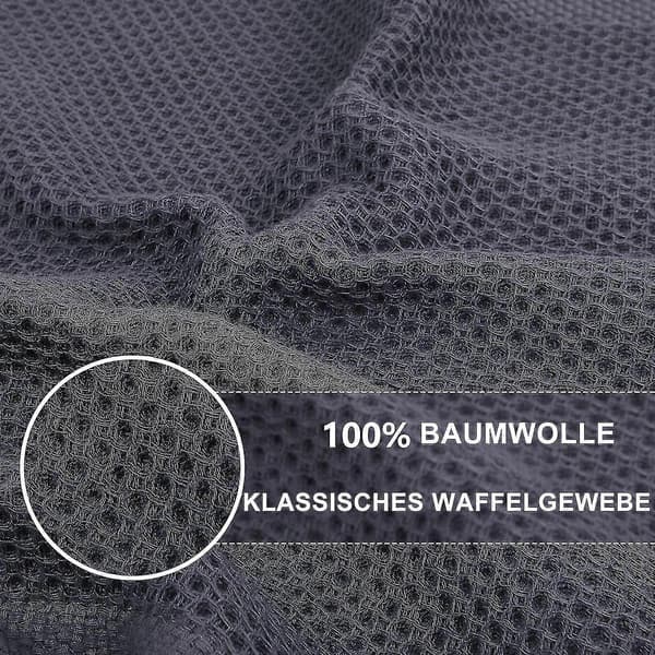 6 kpl 100 % puuvillafrotee-keittiöpyyhkeitä koukulla, tummanharmaa Dark gray 34*73cm